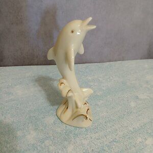 Handcrafted Lenox Ivory Porcelain Dolphin Figurine 4"